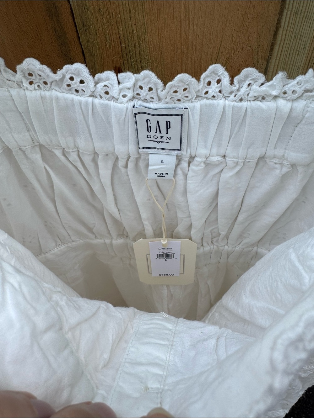 Doen Gap White Eyelet Lace-Trim Midi Sundress - Picture 2 of 3